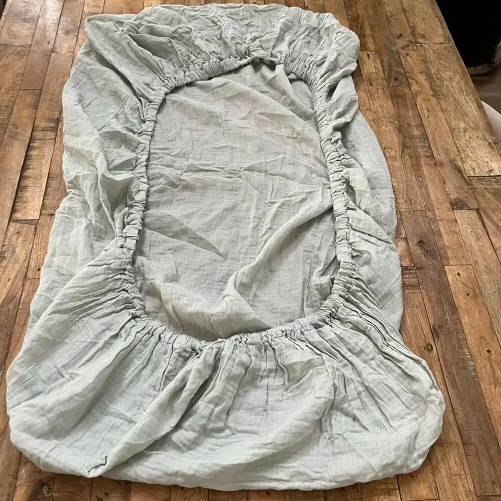 Set of two Newton Organic Cotton Fitted Crib Sheet Mint Green Ultra Breathable